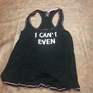 Black and pink pajama tank top size large, LALA Sleepwear